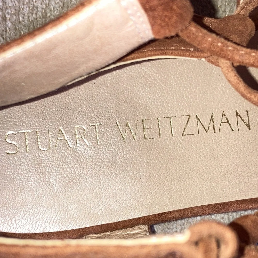 STUART WEITZMAN Roman flat Suede Gladiator Sandal Womens Size EU 35 - Picture 11 of 14